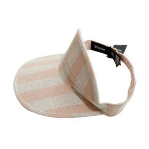 BRIXTON Monroe Pink & White Linen Visor